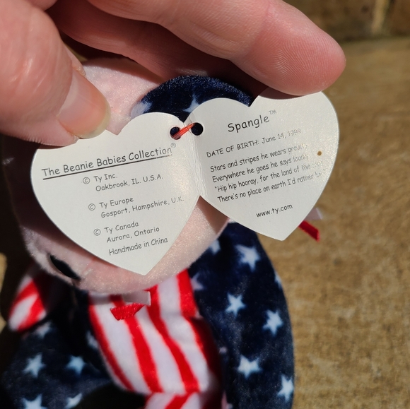 ❤🤍💙Vintage Beanie Baby Spangle the bear - Picture 7 of 9